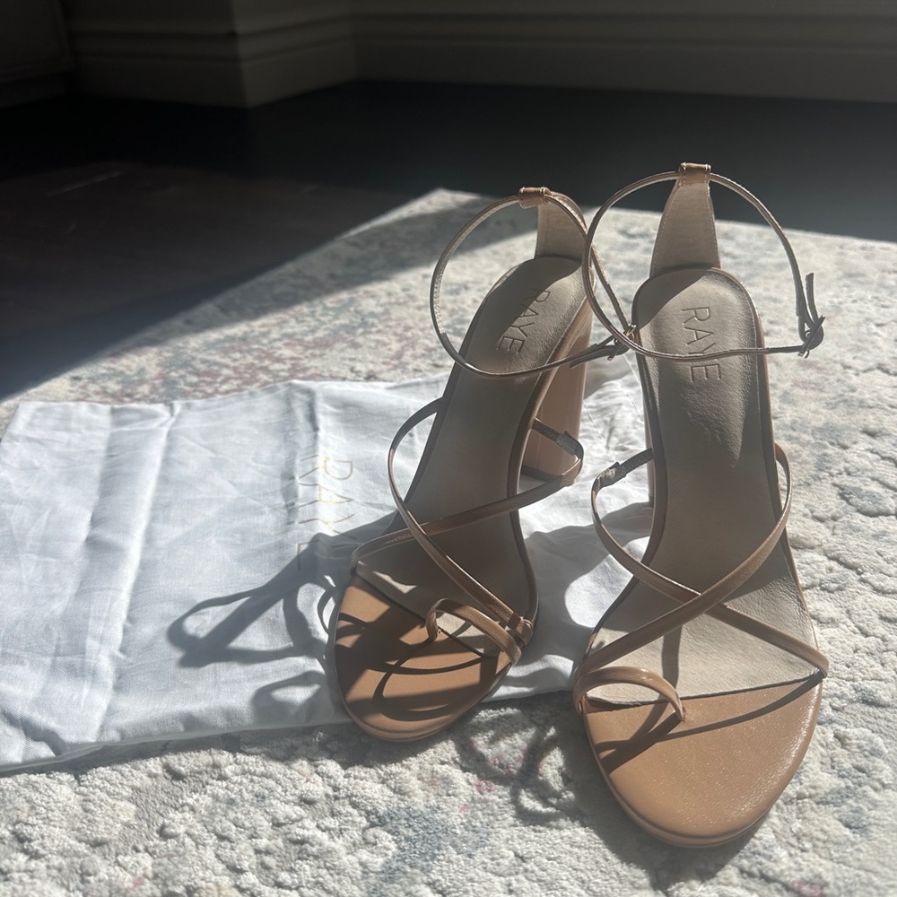 Raye Tan Strappy Heels